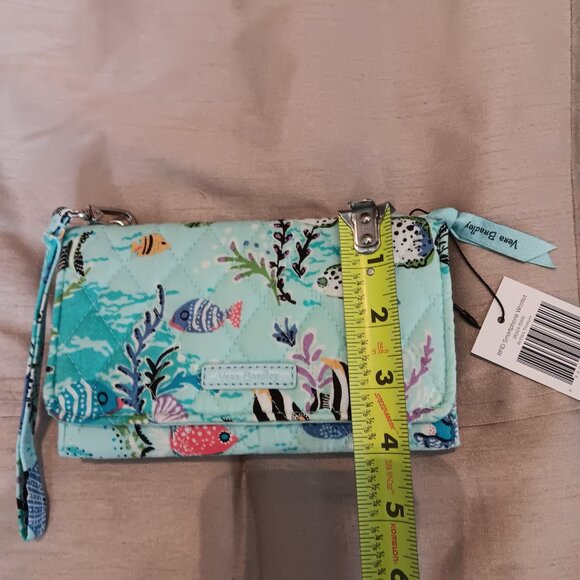 Vera Bradley Crossbody Wallet Antilles Treasure Ocean Marine Life Fish - Picture 5 of 5